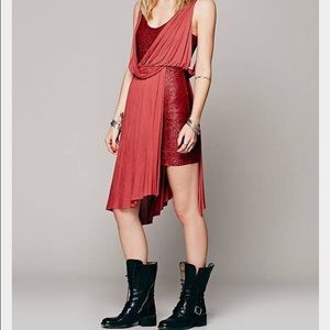 Free People Elenor Draped Contrast Dress